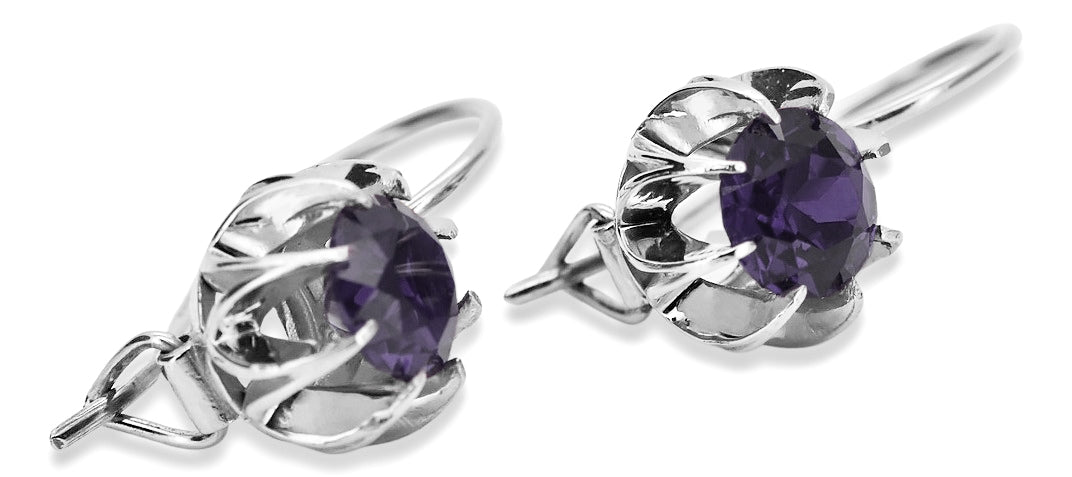 Vintage 925 Silver Alexandrite earrings vec062s vec062s-ax