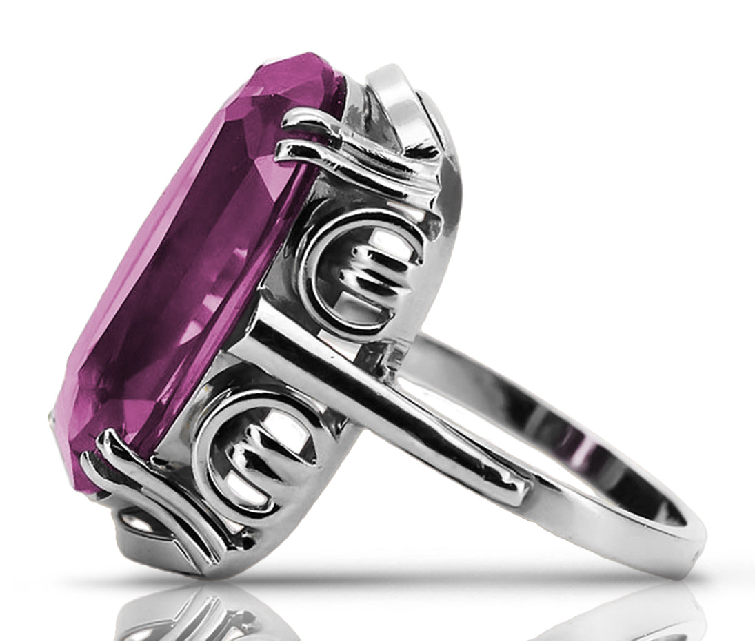 Vintage silver 925 Amethyst ring vrc038s Vintage