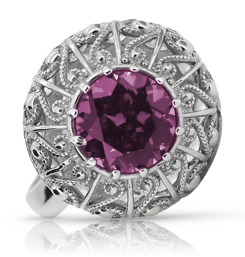 Vintage silver 925 Amethyst ring vrc059s Vintage