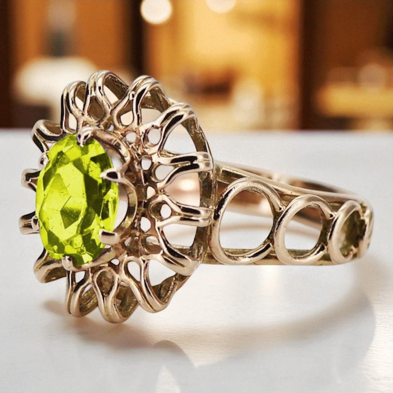 copy of Vintage Rose Gold Ring 14K Alexandrite Ruby Emerald Sapphire Zircon 585 vrc032