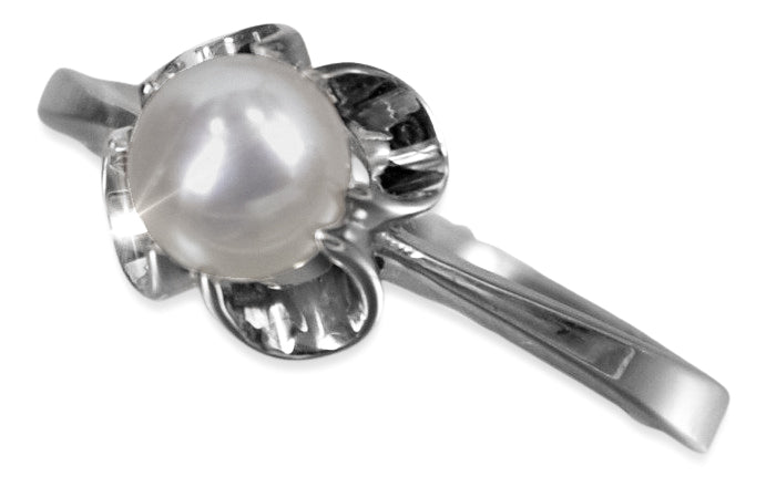 Vintage 925 Silver pearl ring vrpr001s Vintage