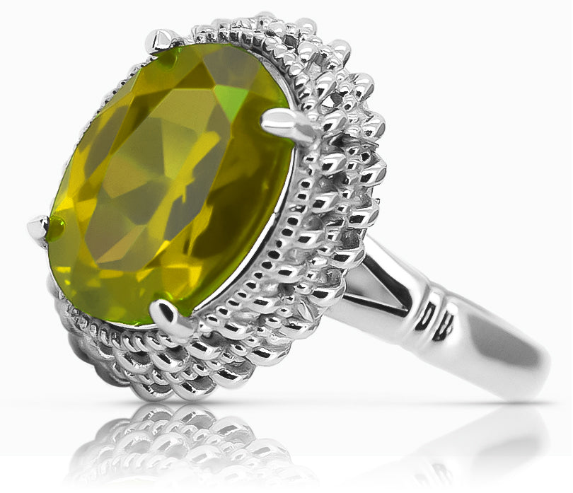Vintage silver 925 Peridot ring vrc068s Vintage