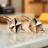 Vintage rose pink 14k 585 gold  Vintage leaf earrings ven089