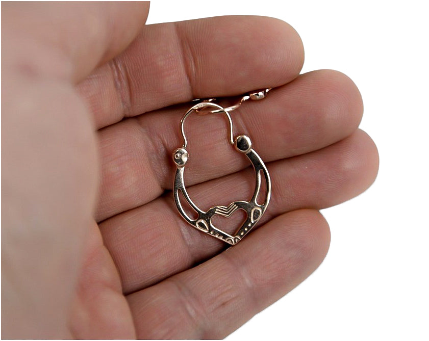 silver rose gold plated Gipsy earrings ven024rp