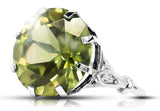 Vintage Ring Yellow Peridot Sterling silver 925 vrc073s