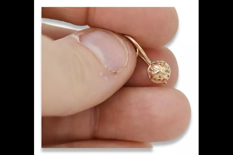 Earrings in Vintage rose 14k gold 585 flower Vintage ven197