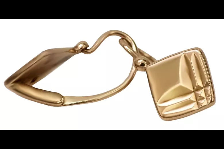 Earrings in Vintage rose 14k gold 585 square Vintage ven071