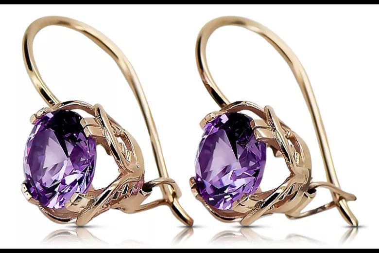 Earrings Vintage craft Setting Original Vintage 14K Rose Gold vec029 vec029r-st