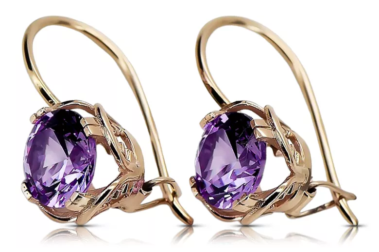 Earrings Vintage craft Setting Original Vintage 14K Rose Gold vec029 vec029r-st
