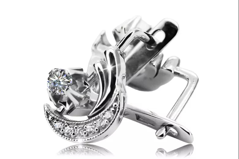 Earrings Vintage Jewlery Setting Original Vintage 14K Rose White Gold vec093rw vec093rw-st