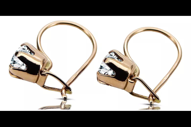 Original Vintage 14K Rose Gold Zircon Earrings Vintage vec056r
