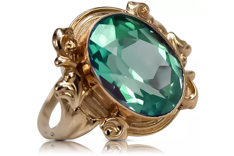 Ring Emerald Original Vintage 14K Rose Gold Vintage vrc100r vrc100r-em