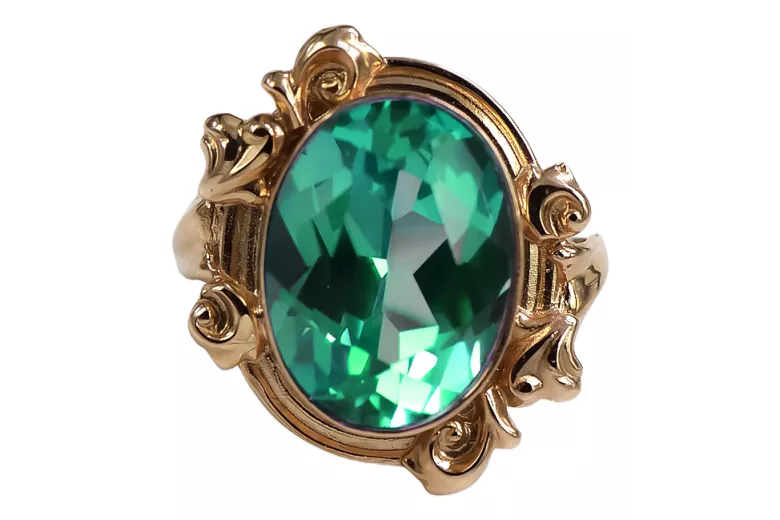 Ring Emerald Original Vintage 14K Rose Gold Vintage vrc100r vrc100r-em