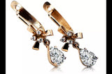 Rose pink 14k 585 gold earrings setting vec045 Vintage Russian Soviet style vec045r-st