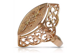Rose pink 14k 585 gold ring vrn016r Russian Soviet Vintage jewelry style
