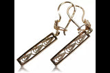 Rose pink 14k 585 gold Vintage Hanging earrings ven020