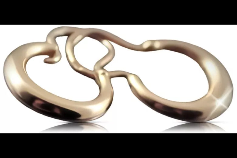 Rose pink 14k 585 gold Vintage Hoops earrings ven183