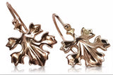 Rose pink 14k 585 gold Vintage leaf earrings ven047