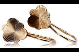 Rose pink 14k 585 gold Vintage leaf earrings ven165