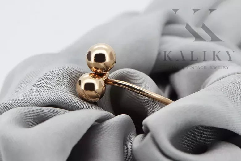 Rose pink 14k 585 gold Vintage ring vrn006 Russian Soviet Vintage style