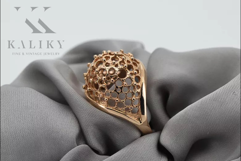 Rose pink 14k 585 gold Vintage ring vrn020r