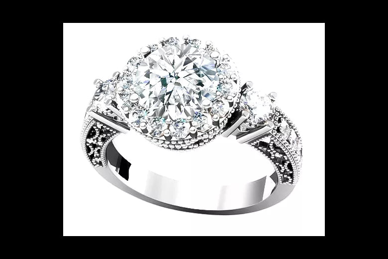 Rose pink 14k gold 585 ring Setting crc003 Vintage