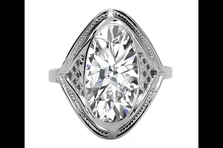 Rose pink 14k gold 585 Setting ring vrc039 Vintage