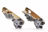 Rose pink white 14k gold585 diamond earrings ved150rw Vintage Russian Soviet style