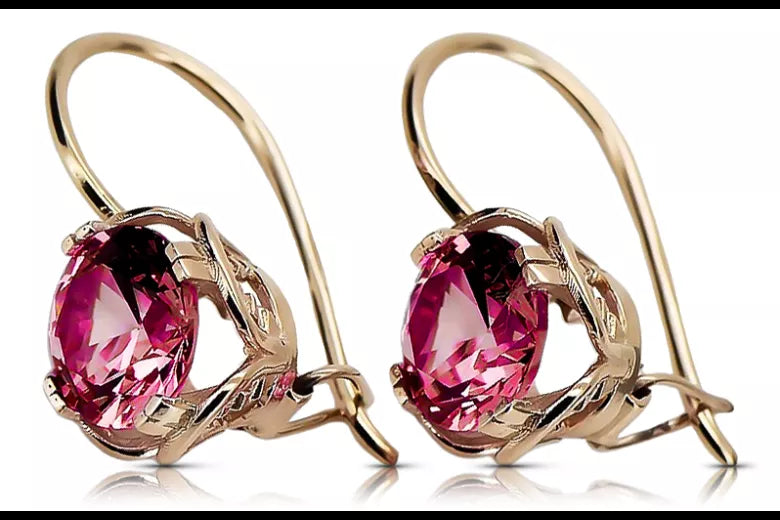 Ruby Original Vintage 14K Rose Gold Earrings vec029r