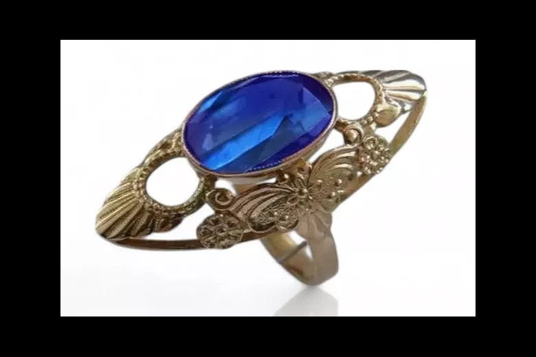 Vintage Rose Gold Ring 14K Alexandrite Ruby Emerald Sapphire Zircon 585 vrc174