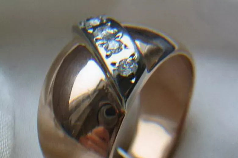 Vintage Rose Gold Ring 14K Alexandrite Ruby Emerald Sapphire Zircon 585 vrc175