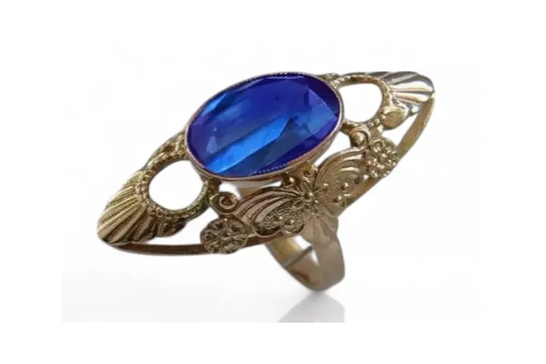Vintage Rose Gold Ring 14K Alexandrite Ruby Emerald Sapphire Zircon 585 vrc174