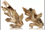 Vintage rose gold leaf earrings 14k 585 Vintage ven139