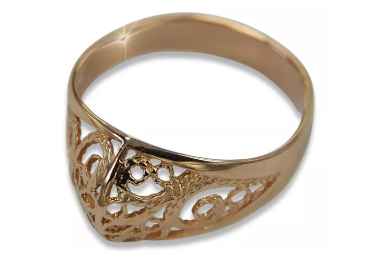 Vintage rose pink 14k 585 gold Vintage ring vrn062
