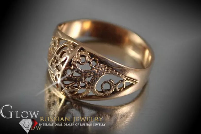 Vintage rose pink 14k 585 gold Vintage ring vrn062