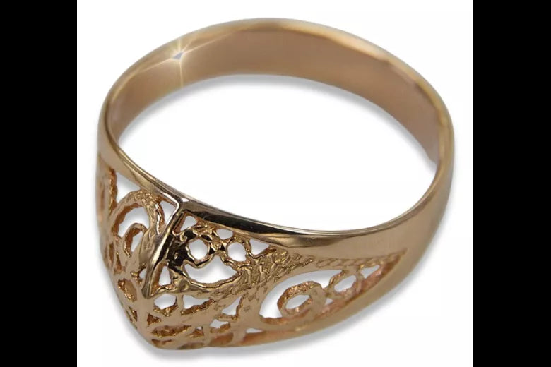 Vintage rose pink 14k 585 gold Vintage ring vrn062