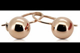 Vintage rose pink 14k 585 gold Vintage ball earrings ven007