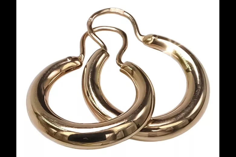 Vintage rose pink 14k 585 gold Vintage Cakes рогалик earrings ven044