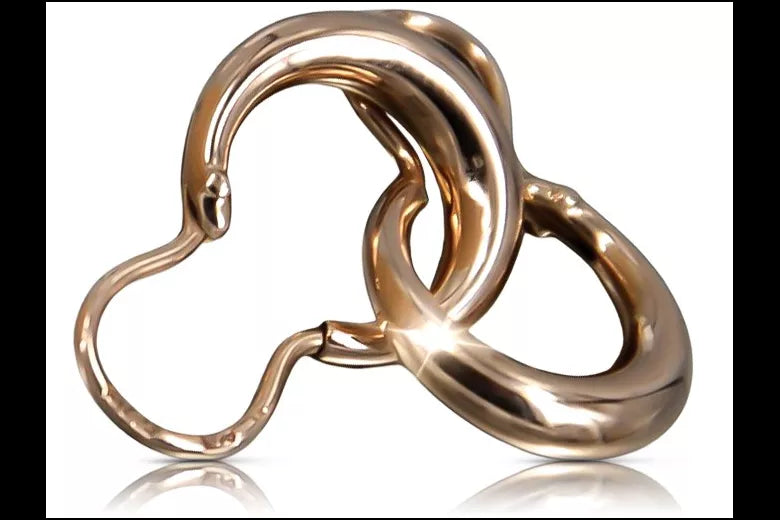 Vintage rose pink 14k 585 gold Vintage Gipsy earrings ven004