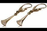 Vintage rose pink 14k 585 gold Vintage Hanging earrings ven160