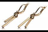 Vintage rose pink 14k 585 gold Vintage Hanging earrings ven234
