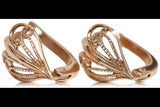 Vintage rose pink 14k 585 gold Vintage heart earrings ven076