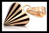 Vintage rose pink 14k 585 gold Vintage heart pendant vpn080