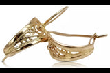 Vintage rose pink 14k 585 gold Vintage leaf earrings ven232