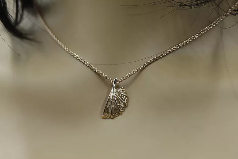 Vintage rose pink 14k 585 gold Vintage leaf pendant vpn015