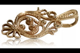 Vintage rose pink 14k 585 gold Vintage leaf pendant vpn056