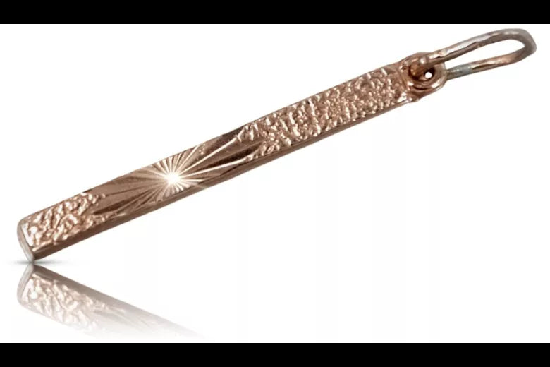 Vintage rose pink 14k 585 gold Vintage pendant vpn033