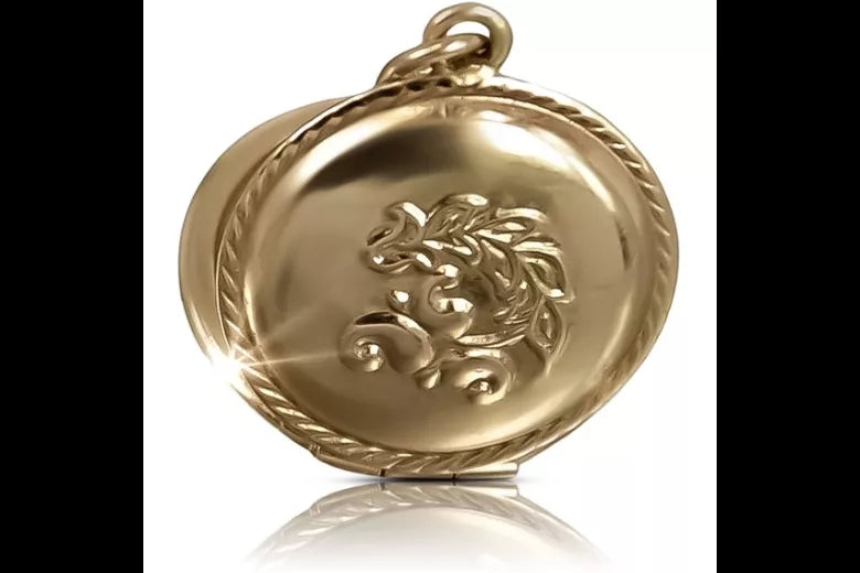 Vintage rose pink 14k 585 gold Vintage pendant vpn001