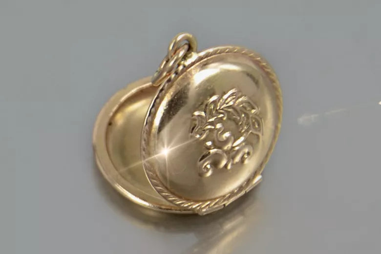 Vintage rose pink 14k 585 gold Vintage pendant vpn001