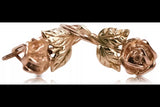 Vintage rose pink 14k 585 gold Vintage rose flower earrings ven010r